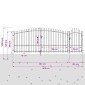 vidaXL Πύλη Κήπου WOERDEN 100 x 400 cm Ατσάλι Γκρι Κλειδώσιμο