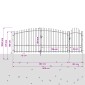 vidaXL Πύλη Κήπου WOERDEN 150 x 400 cm Ατσάλι Γκρι Κλειδώσιμο