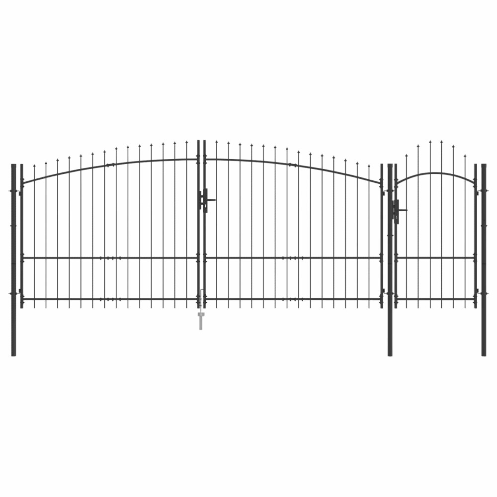 vidaXL Πύλη Κήπου WOERDEN 175 x 400 εκ Ατσάλι Γκρι Κλειδώσιμο