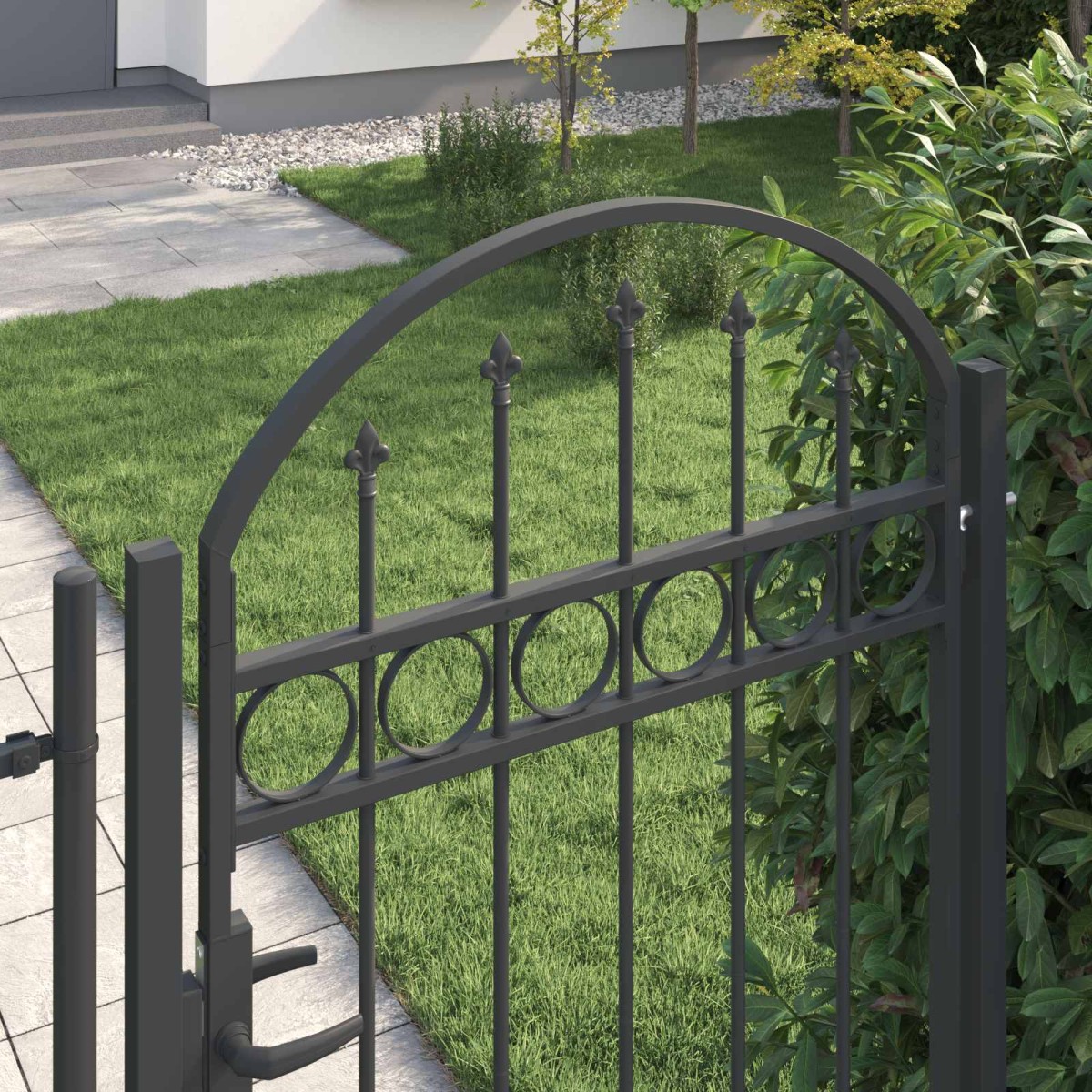 vidaXL Πύλη Φράχτη ASSEN 100 x 175 cm Γκρι Κλειδώσιμο