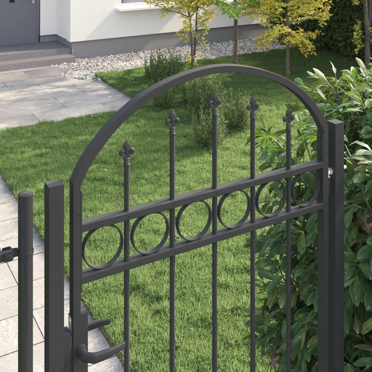 vidaXL Πύλη Φράχτη ASSEN 100 x 195 cm Γκρι Κλειδώσιμο