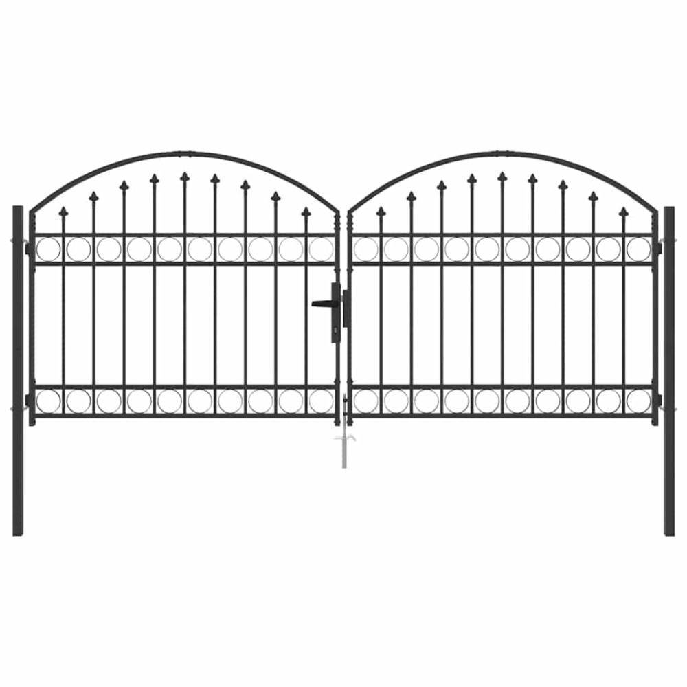 vidaXL Πύλη Φράχτη ASSEN 301 x 175,5 εκ. Ατσάλι Γκρι Κλειδώσιμο