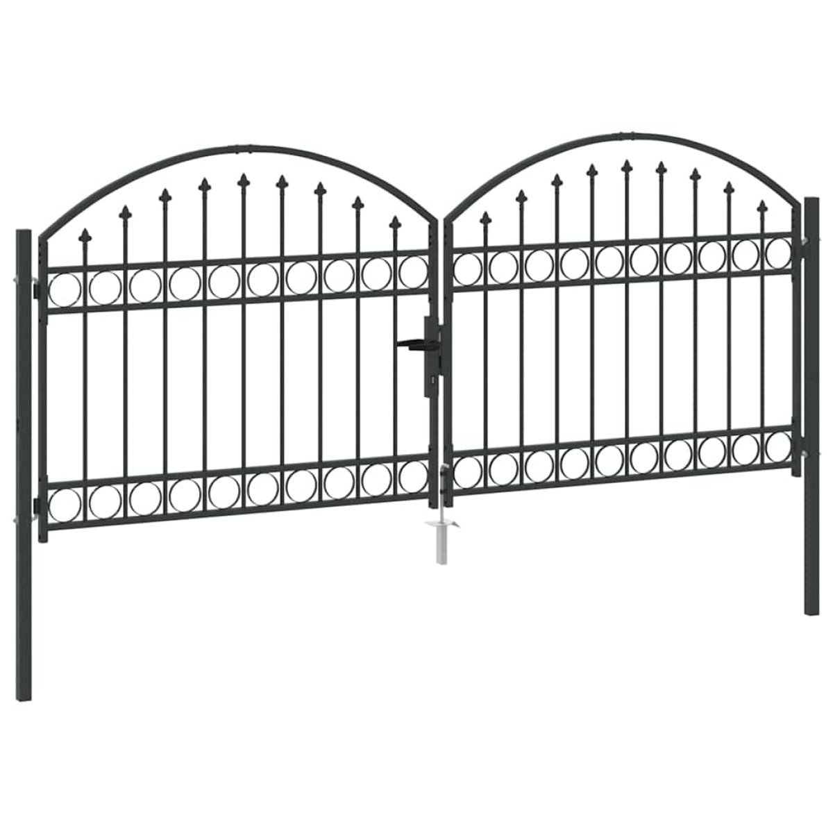 vidaXL Πύλη Φράχτη ASSEN 301 x 175,5 εκ. Ατσάλι Γκρι Κλειδώσιμο