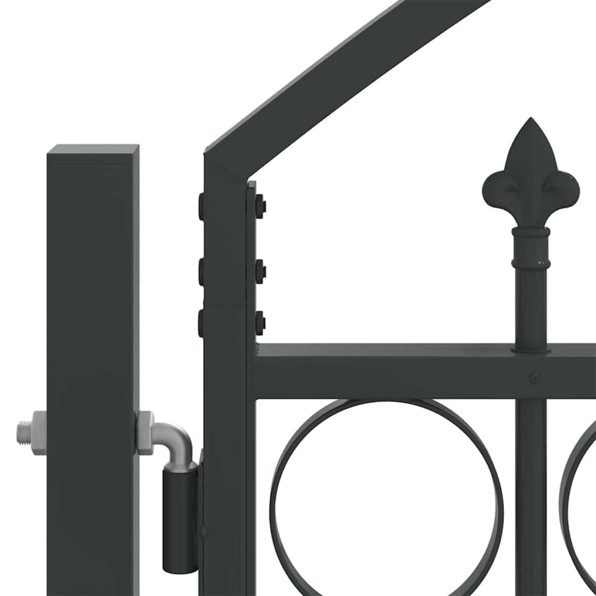 vidaXL Πύλη Φράχτη ASSEN 301 x 175,5 εκ. Ατσάλι Γκρι Κλειδώσιμο