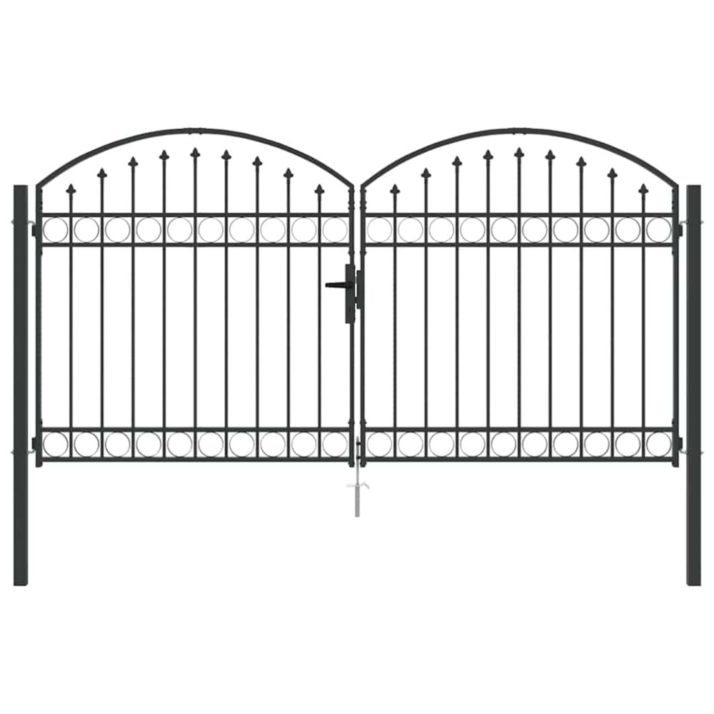 vidaXL Πύλη Φράχτη ASSEN 301 x 200 εκ. Ατσάλι Γκρι Κλειδώσιμο