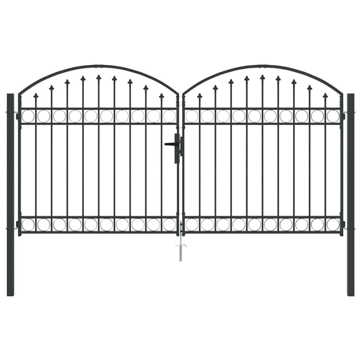 vidaXL Πύλη Φράχτη ASSEN 301 x 200 εκ. Ατσάλι Γκρι Κλειδώσιμο