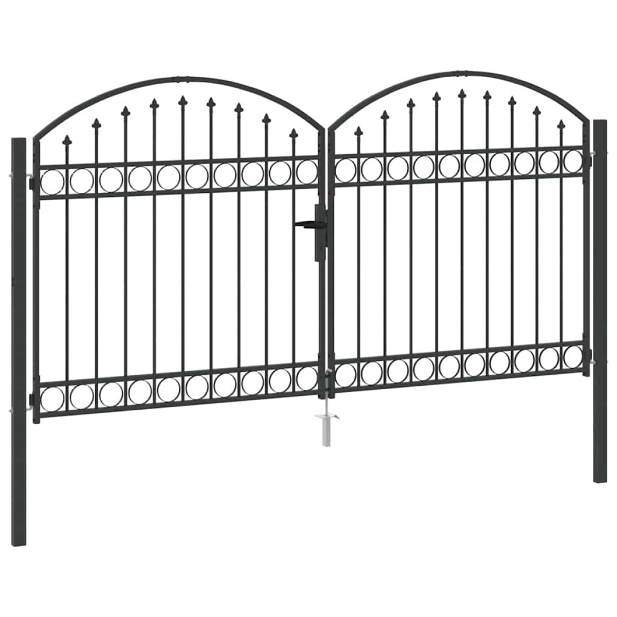 vidaXL Πύλη Φράχτη ASSEN 301 x 200 εκ. Ατσάλι Γκρι Κλειδώσιμο
