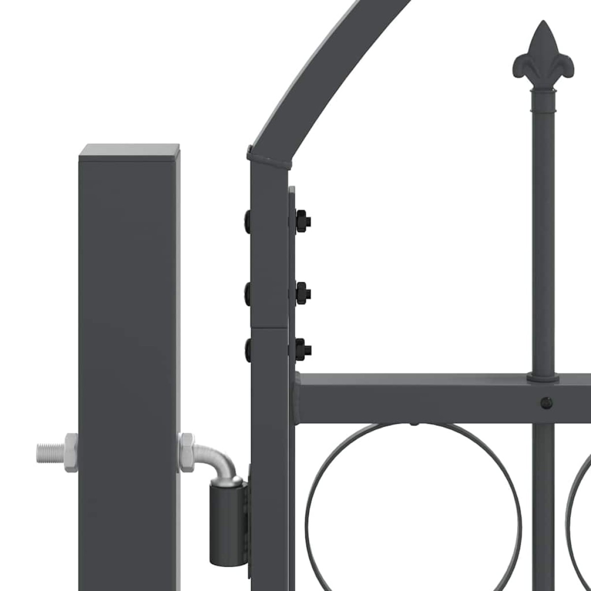 vidaXL Πύλη Κήπου με Καμπύλη Κορυφή ASSEN 400 x 100 cm Ατσάλι Γκρι