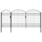 vidaXL Πύλη Κήπου με Καμπύλη Κορυφή ASSEN 400 x 125 cm Ατσάλι Γκρι