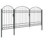 vidaXL Πύλη Κήπου με Καμπύλη Κορυφή ASSEN 400 x 125 cm Ατσάλι Γκρι