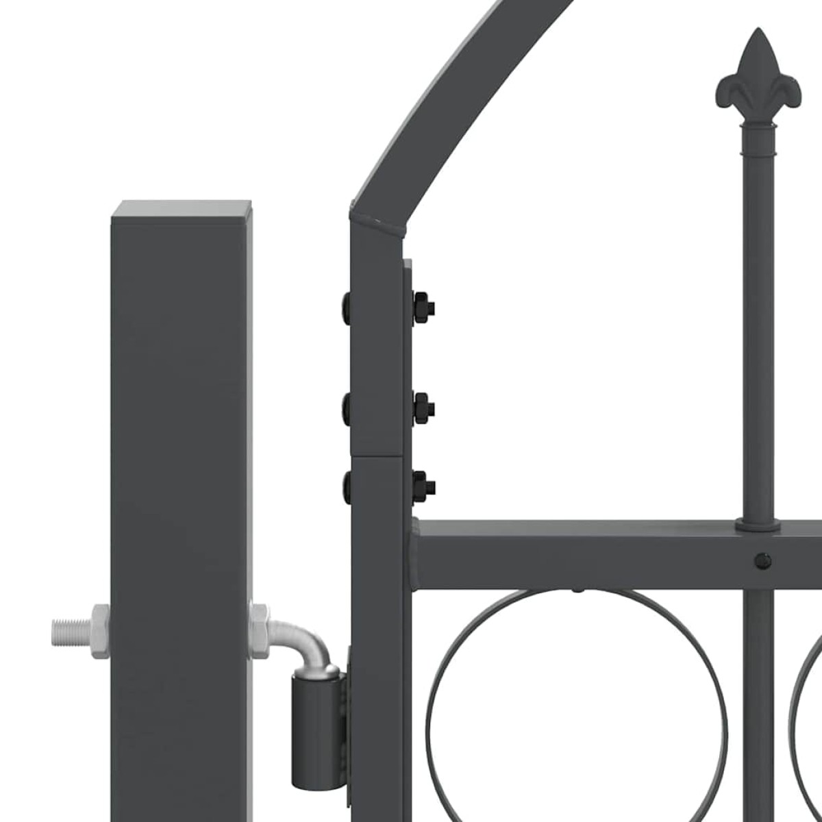 vidaXL Πύλη Κήπου με Καμπύλη Κορυφή ASSEN 400 x 125 cm Ατσάλι Γκρι