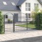 vidaXL Πύλη Κήπου με Καμπύλη Κορυφή ASSEN 400 x 125 cm Ατσάλι Γκρι