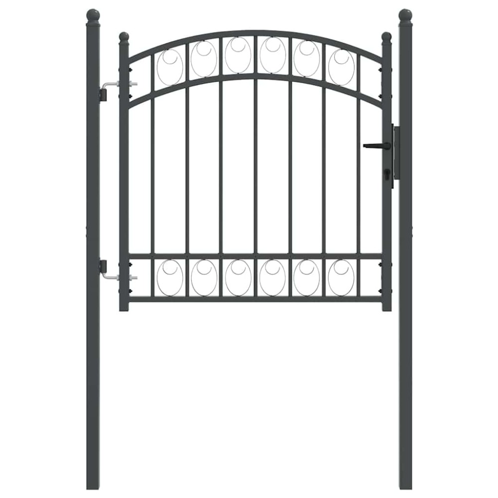 vidaXL Πύλη Φράχτη EMMEN 100 x 100 cm Ατσάλι με Επικάλυψη Πούδρας Γκρι