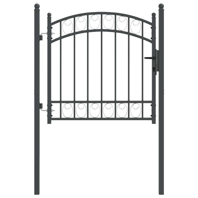 vidaXL Πύλη Φράχτη EMMEN 100 x 100 cm Ατσάλι με Επικάλυψη Πούδρας Γκρι