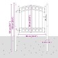 vidaXL Πύλη Φράχτη EMMEN 100 x 100 cm Ατσάλι με Επικάλυψη Πούδρας Γκρι