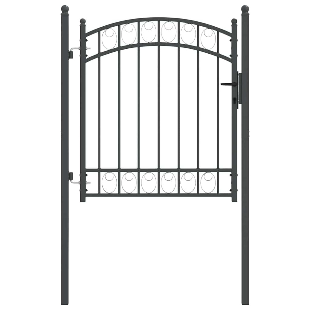 vidaXL Πύλη Φράχτη EMMEN 125 x 100 εκ Ατσάλι με Επικάλυψη Πούδρας Γκρι