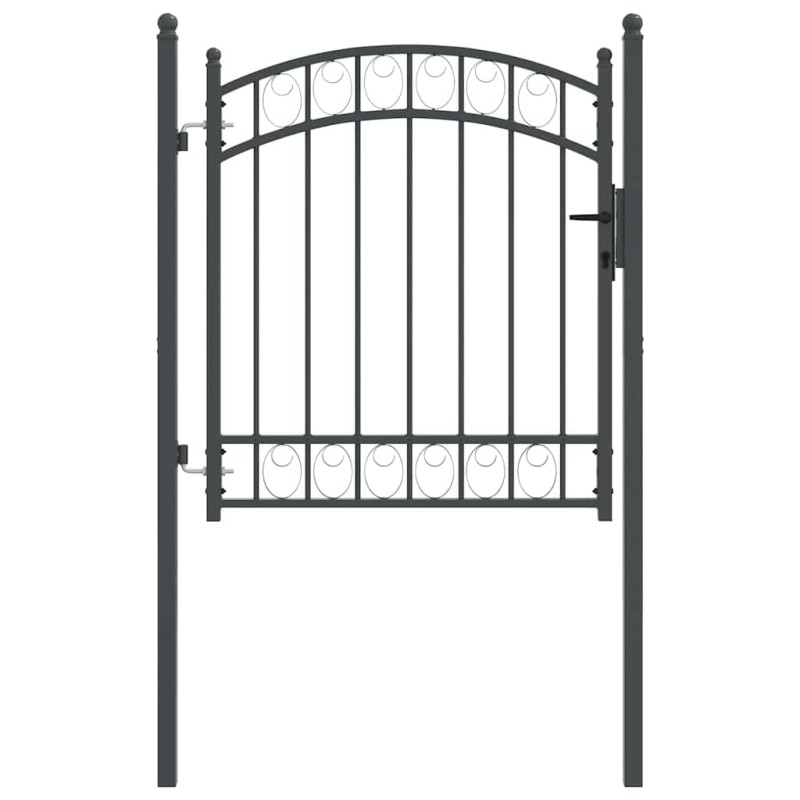 vidaXL Πύλη Φράχτη EMMEN 125 x 100 εκ Ατσάλι με Επικάλυψη Πούδρας Γκρι