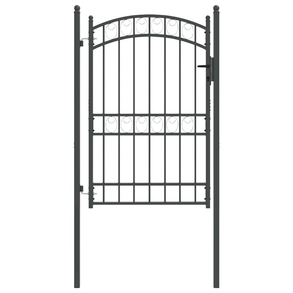 vidaXL Πύλη Φράχτη EMMEN 200 x 100 cm Ατσάλι με Επικάλυψη Πούδρας Γκρι