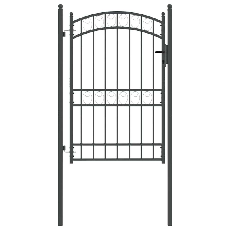 vidaXL Πύλη Φράχτη EMMEN 200 x 100 cm Ατσάλι με Επικάλυψη Πούδρας Γκρι