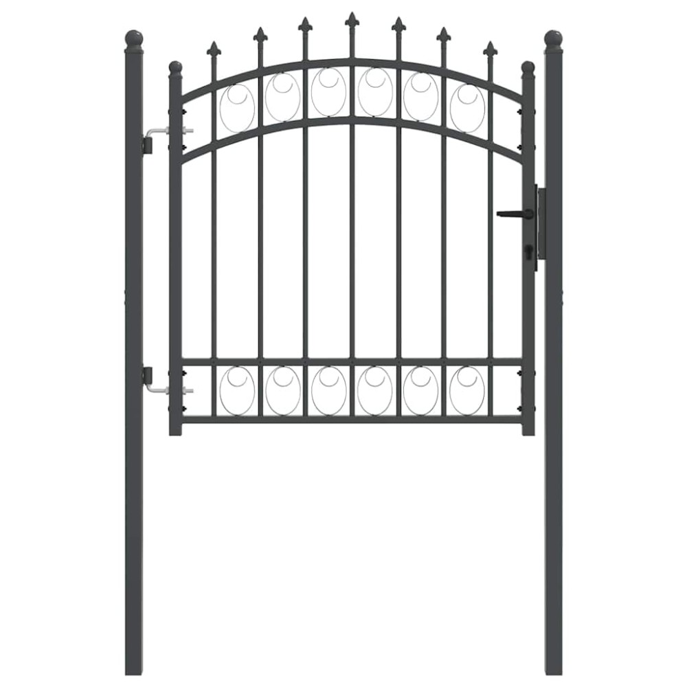 vidaXL Πύλη Φράχτη με Ακίδες EMMEN 100 x 100 cm Γκρι Κλειδώσιμο