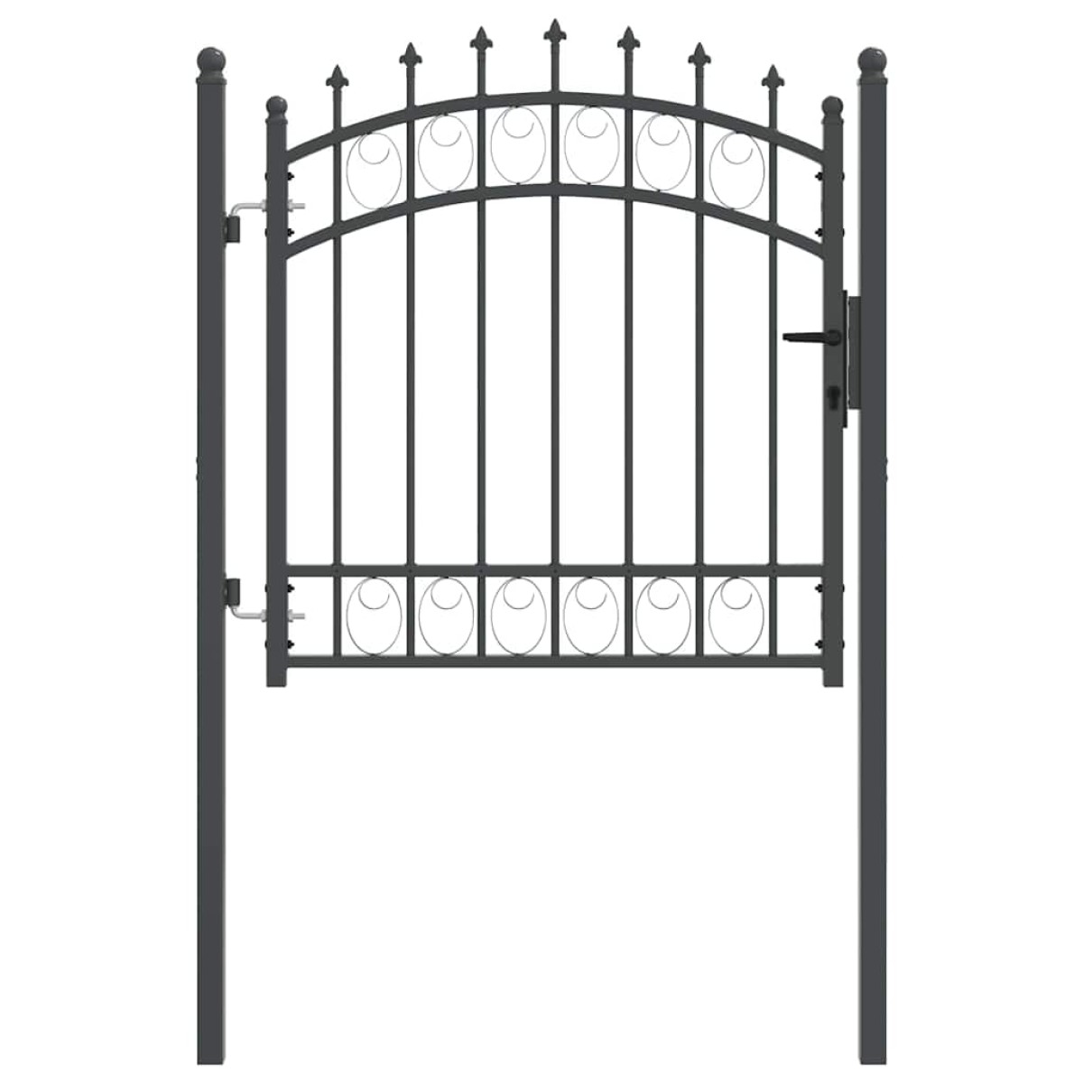 vidaXL Πύλη Φράχτη με Ακίδες EMMEN 100 x 100 cm Γκρι Κλειδώσιμο