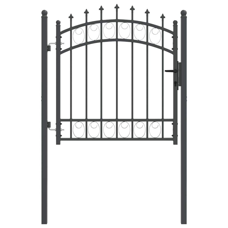 vidaXL Πύλη Φράχτη με Ακίδες EMMEN 100 x 100 cm Γκρι Κλειδώσιμο