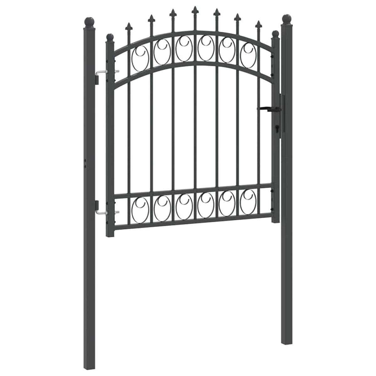 vidaXL Πύλη Φράχτη με Ακίδες EMMEN 100 x 100 cm Γκρι Κλειδώσιμο