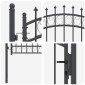 vidaXL Πύλη Φράχτη με Ακίδες EMMEN 100 x 100 cm Γκρι Κλειδώσιμο
