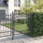 vidaXL Πύλη Φράχτη με Ακίδες EMMEN 125 x 100 εκ Γκρι Κλειδώσιμο