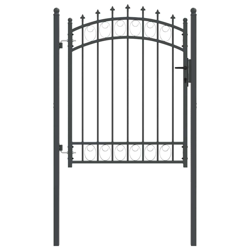 vidaXL Πύλη Φράχτη με Ακίδες EMMEN 150 x 100 cm Γκρι Κλειδώσιμο