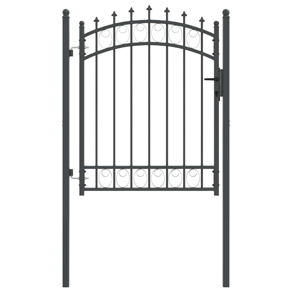 vidaXL Πύλη Φράχτη με Ακίδες EMMEN 150 x 100 cm Γκρι Κλειδώσιμο