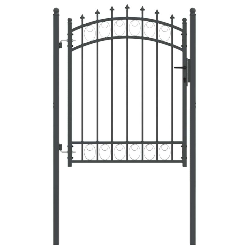vidaXL Πύλη Φράχτη με Ακίδες EMMEN 150 x 100 cm Γκρι Κλειδώσιμο