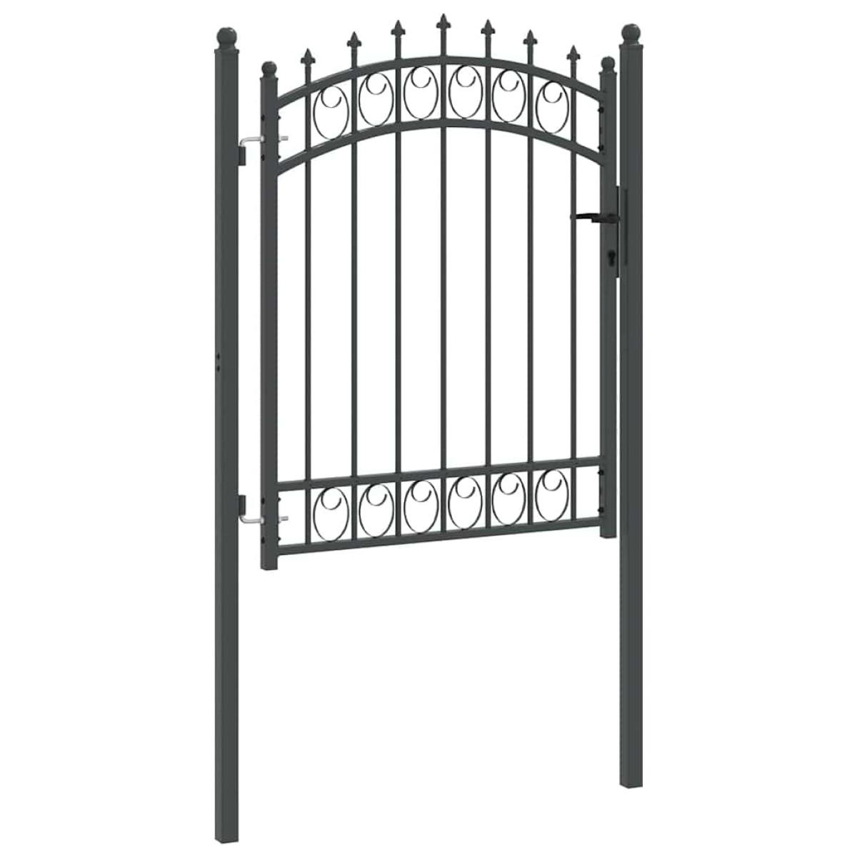 vidaXL Πύλη Φράχτη με Ακίδες EMMEN 150 x 100 cm Γκρι Κλειδώσιμο