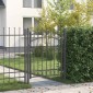 vidaXL Πύλη Φράχτη με Ακίδες EMMEN 150 x 100 cm Γκρι Κλειδώσιμο