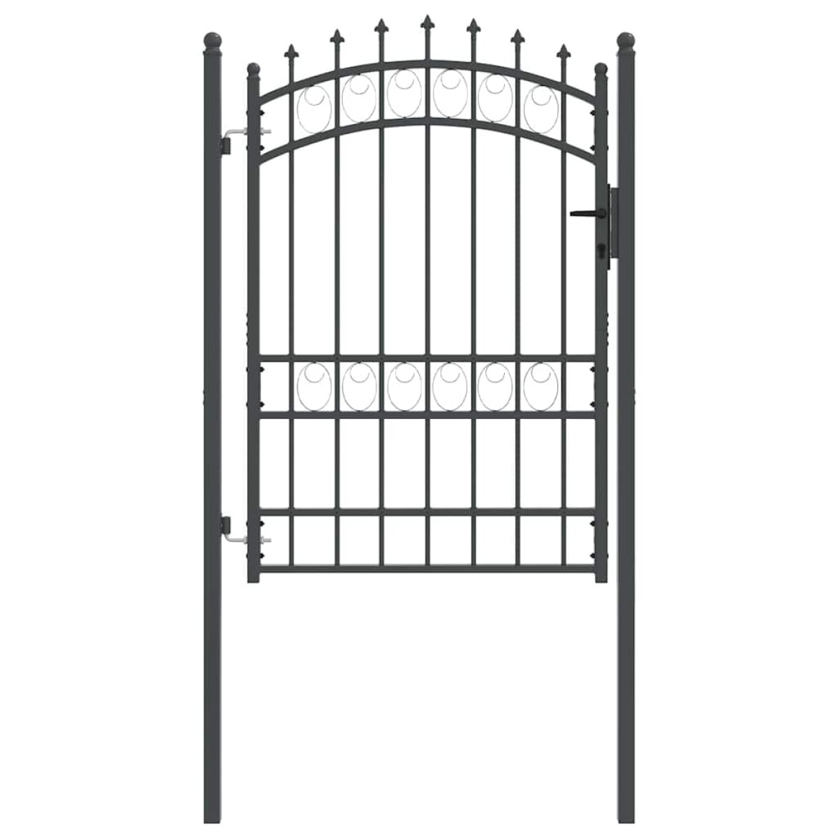 vidaXL Πύλη Φράχτη με Ακίδες EMMEN 170 x 100 εκ. Γκρι Κλειδώσιμο