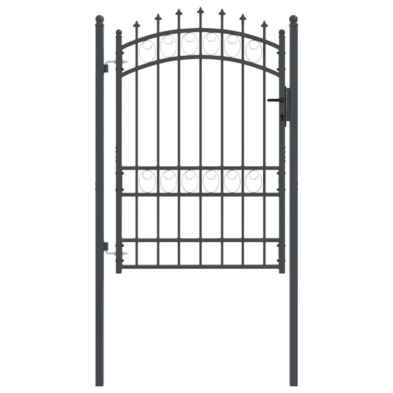 vidaXL Πύλη Φράχτη με Ακίδες EMMEN 170 x 100 εκ. Γκρι Κλειδώσιμο
