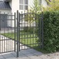 vidaXL Πύλη Φράχτη με Ακίδες EMMEN 170 x 100 εκ. Γκρι Κλειδώσιμο