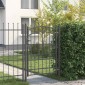 vidaXL Πύλη Φράχτη με Ακίδες EMMEN 170 x 100 εκ. Γκρι Κλειδώσιμο