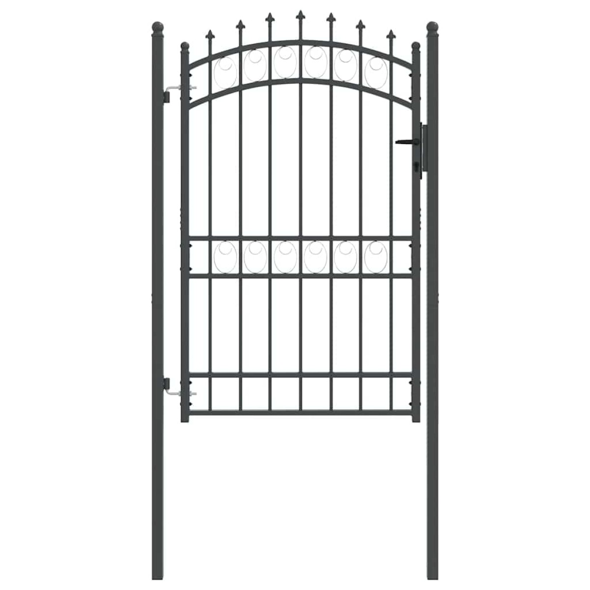 vidaXL Πύλη Φράχτη με Ακίδες EMMEN 200 x 100 cm Γκρι Κλειδώσιμο