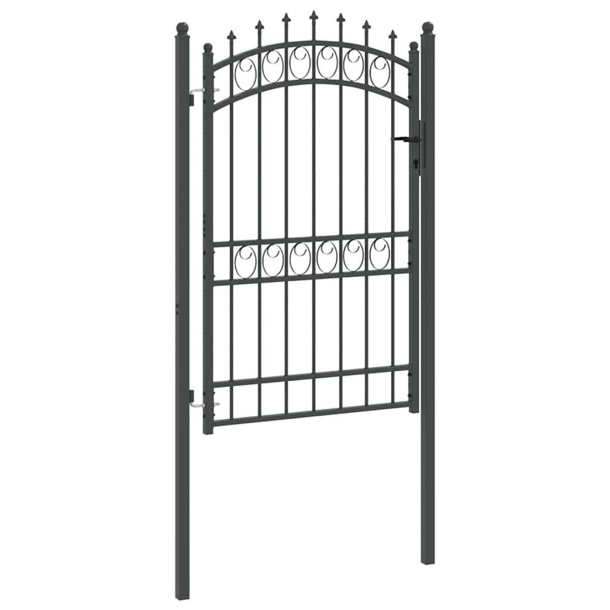 vidaXL Πύλη Φράχτη με Ακίδες EMMEN 200 x 100 cm Γκρι Κλειδώσιμο