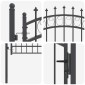 vidaXL Πύλη Φράχτη με Ακίδες EMMEN 200 x 100 cm Γκρι Κλειδώσιμο