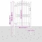 vidaXL Πύλη Φράχτη με Ακίδες EMMEN 200 x 100 cm Γκρι Κλειδώσιμο