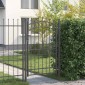 vidaXL Πύλη Φράχτη με Ακίδες EMMEN 200 x 100 cm Γκρι Κλειδώσιμο