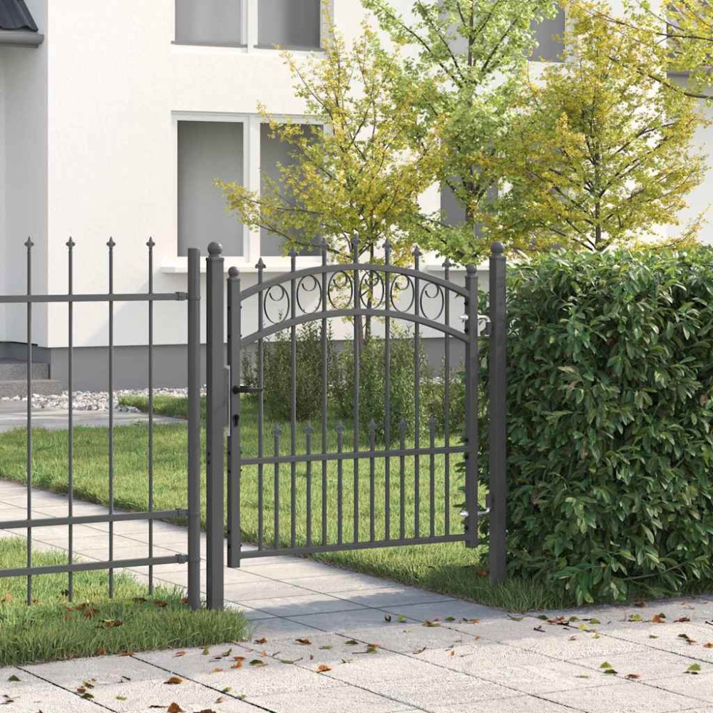 vidaXL Πύλη Φράχτη με Ακίδες EMMEN 100 x 100 cm Γκρι