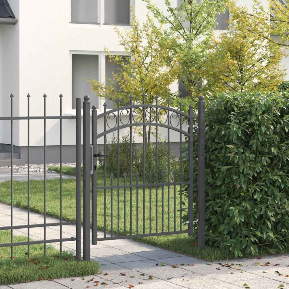 vidaXL Πύλη Φράχτη με Ακίδες EMMEN 125 x 100 εκ Γκρι