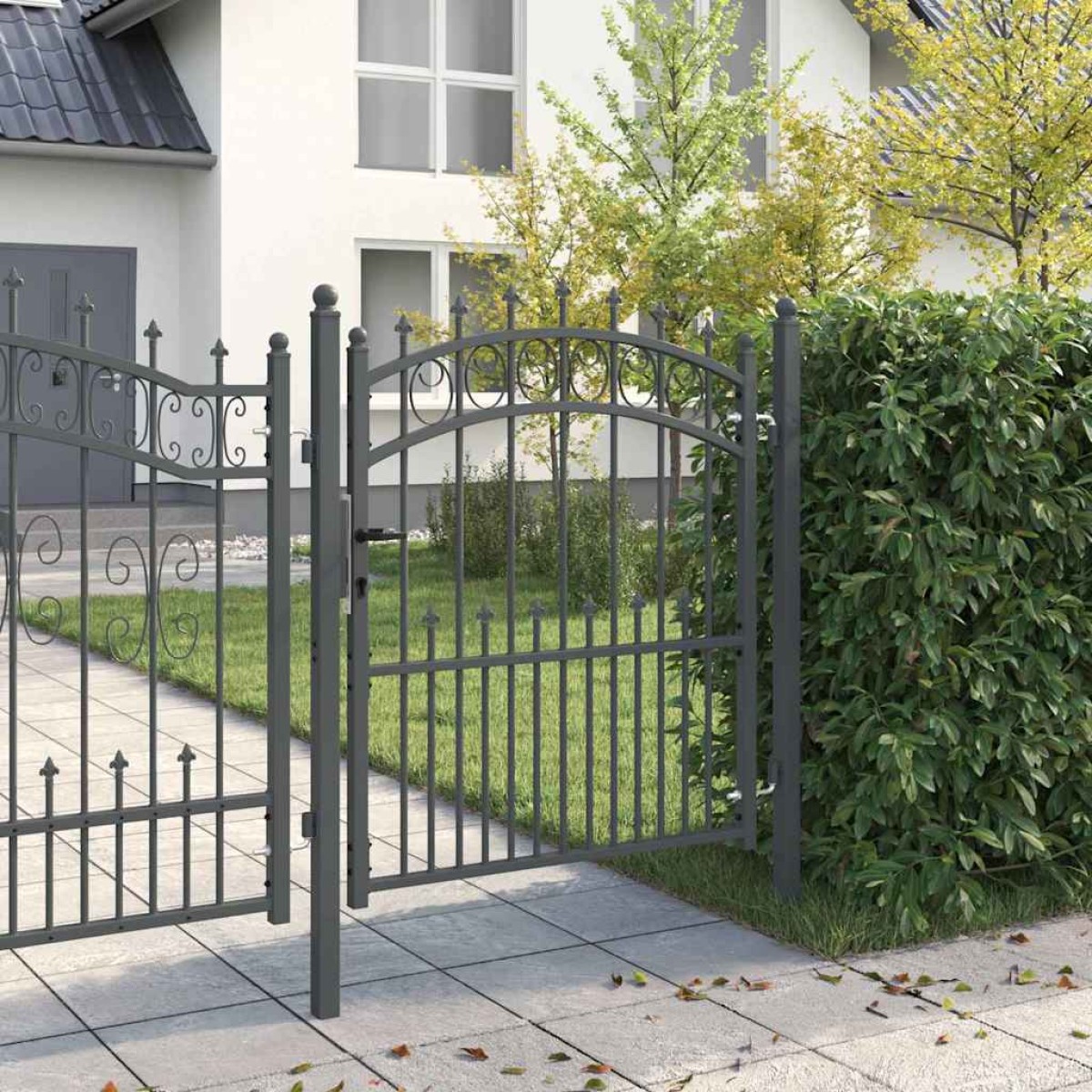 vidaXL Πύλη Φράχτη με Ακίδες EMMEN 125 x 100 εκ Γκρι