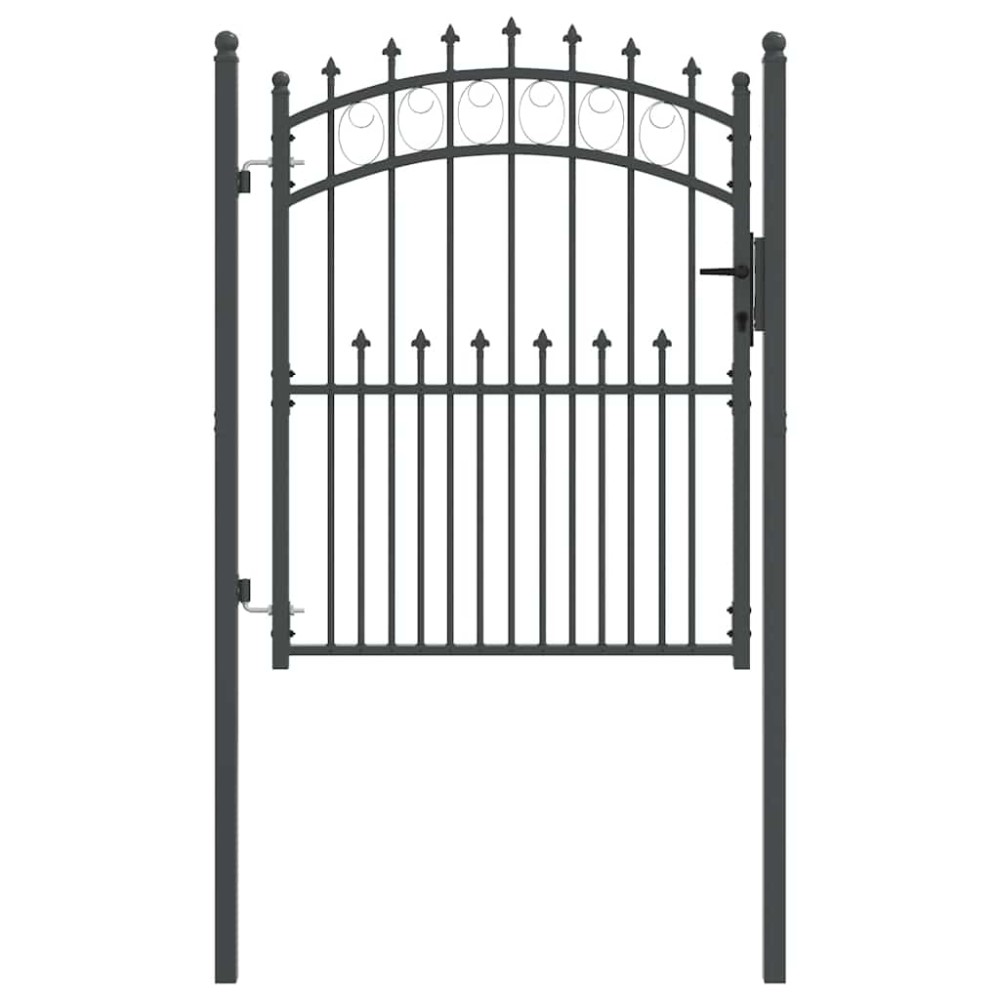 vidaXL Πύλη Φράχτη με Ακίδες EMMEN 150 x 100 cm Γκρι