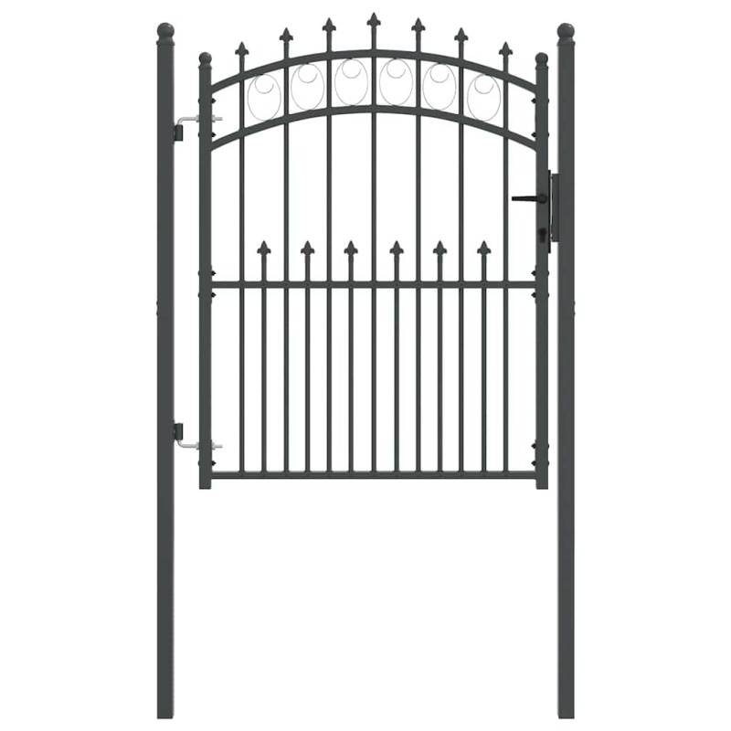 vidaXL Πύλη Φράχτη με Ακίδες EMMEN 150 x 100 cm Γκρι