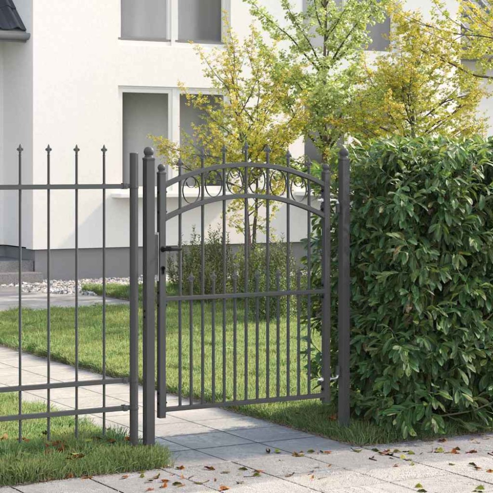 vidaXL Πύλη Φράχτη με Ακίδες EMMEN 150 x 100 cm Γκρι