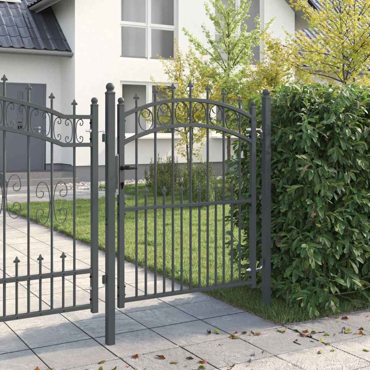 vidaXL Πύλη Φράχτη με Ακίδες EMMEN 150 x 100 cm Γκρι